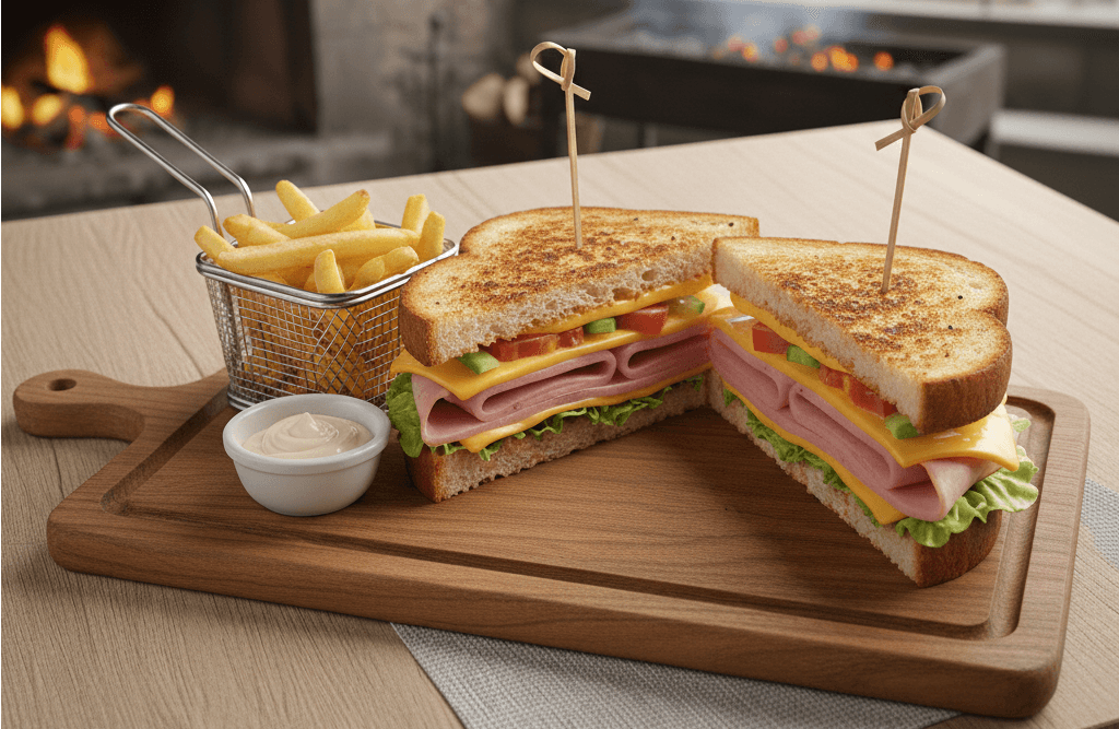 სენდვიჩი ლორით და ყველით