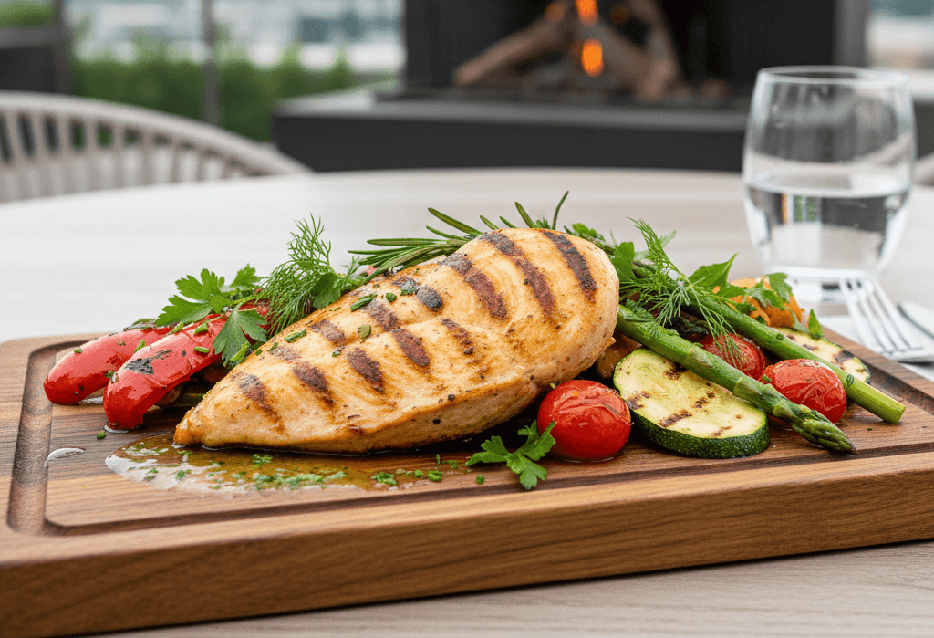 გრილზე მომზადებული ქათმის ფილე